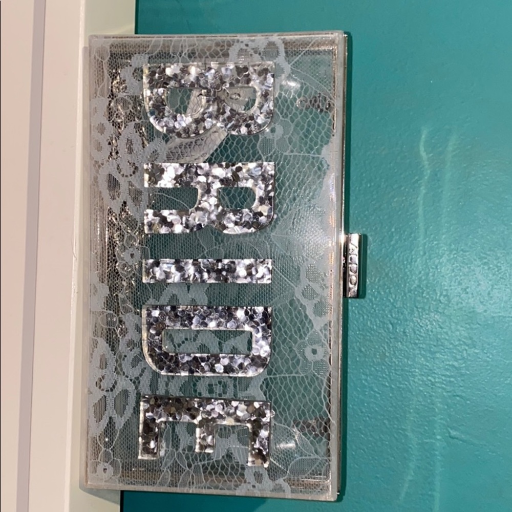 Aldo Silver Glitter Bride Clutch
